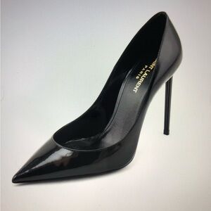 Saint Laurent 105 mm black patent heels.